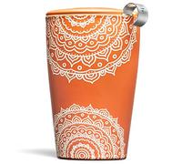 Tea Forté KATI Ceramic Tea Cup with Infuser and Lid for Loose Leaf Infusion