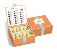 Tea Forté Tea Box with 40 Handmade Pyramid Shaped Herbal Tea Bags to Taste, Assorted Varieties - Chamomile, Chai, Mint and More