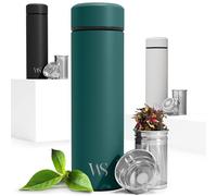 Tea & Fruit Infuser Water Bottle + Strainer + BPA-Free Fruit Insert | Vacuum Insulated 450ml Stainless Steel Flask | Portable Tea & Coffee Tumbler: Office, Outdoor, School, Sports, Bike - Teal