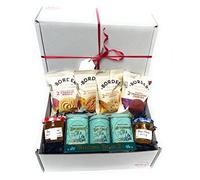 Tea Gift Set Hamper, with Border Biscuits, Marmalade and Honey Gift Set, Afternoon Tea Box for Tea Lovers, with Loose Mini English Tea Tins, All Occasions