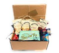 Tea Gift Set Hamper With English Teabags in a reusable tin An Afternoon Tea Box for Tea Lovers Gift Package For All Occasions, Border Biscuits and Different Wafers