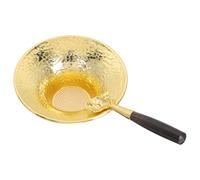 Tea House Copper Tea Strainer with Handle Flower Shape Golden Tea Filter for Loose Leaf Tea, Practical and Delicate, Supply for Ceremony