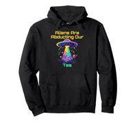 Tea Humor With Alien UFO Abduction Cosmic VIbes Meme Pullover Hoodie