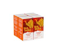 Tea India Chai Tea Bags (4 Packs of 40 Biodegradable Tea Bags) Rainforest Alliance Certified (Ginger Chai)