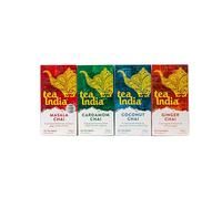 Tea India Chai Tea Bags (4 Packs of 40 Biodegradable Tea Bags) Rainforest Alliance Certified (Mixed Chai)