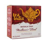 Tea India Medhora's Blend Masala Chai Tea Bags (100 Chai Tea Bags Bulk) Rainforest Alliance Certified | Masala Chai Spiced Chai Blend of Black Tea, Ginger Tea, Cinnamon
