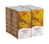 Tea India Vanilla Chai Tea Bags (4 Packs of 40 Biodegradable Tea Bags) Rainforest Alliance Certified