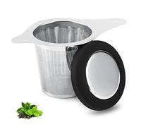 Tea Infuser Basket Stainless Steel Tea Strainer Tea Filter With Small Strainer And Lid Tea Diffuser For Loose Tea Superior Brewing Experience (One pack silver)