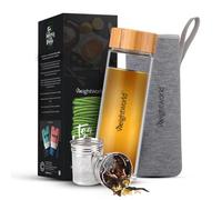 Tea infuser Bottle - 500ml Tumbler for Tea & Coffee Lovers - Reusable Glass Travel Mug For Matcha, Loose Leaf Tea, Green Tea & Fruit Infusion