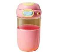 Tea Infuser Cup with Strainer Borosilicate Glass Modern Design Leak-Proof Water Bottle for Women(Roze)