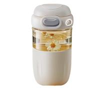 Tea Infuser Cup with Strainer Borosilicate Glass Modern Design Leak-Proof Water Bottle for Women(Weiß)