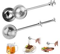 Tea Infuser for Loose Leaf Tea 2025 Loose Leaf Tea Ball Strainer Steeper Stainless Steel Long Handle Fine Mesh Tea Diffuser for Mugs, Sifter for Baking Sugar Shaker Flour Duster (Full*1+ Half*1)
