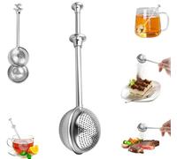 Tea Infuser for Loose Leaf Tea, Loose Leaf Tea Ball Strainer Steeper Stainless Steel Long Handle Fine Mesh Tea Diffuser for Mugs,Sifter for Baking Sugar Shaker Flour Duster (Full Mesh*1)