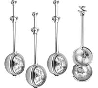 Tea Infuser for Loose Leaf Tea, Loose Leaf Tea Ball Strainer Steeper Stainless Steel Long Handle Fine Mesh Tea Diffuser for Mugs,Sifter for Baking Sugar Shaker Flour Duster (Full Mesh-4)