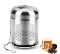 Tea Infuser for Loose Tea,304 Stainless Steel Tea Strainer for Loose Tea,Tea Infuser with Drip Trays,Tea Filter Diffuser with Extended Chain Hook,for Loose Leaf Tea,Herbal Tea,Spice(Teapot,Mugs,Cups)