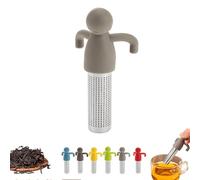 Tea Infuser for Loose Tea, Cute Human Shape Stainless Steel Strainer with Fine Mesh & Silicone Handle, Reusable Tea Ball for Teacups, Mugs, Teapots (Gray 1pcs)