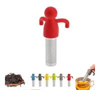 Tea Infuser for Loose Tea, Cute Human Shape Stainless Steel Strainer with Fine Mesh & Silicone Handle, Reusable Tea Ball for Teacups, Mugs, Teapots (Red 1pcs)