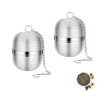 Tea Infuser for Loose Teas with Chain 2Pcs Stainless Steel Ball Mesh Tea Strainer 5.5x4.5cm