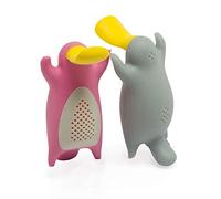 Tea Infuser Gift Set for Loose Leaf Tea, Cute Platypus Tea Strainers in Lovely Gift Box, Ideal Couples Gift in a Set of 2, Grey and Pink…