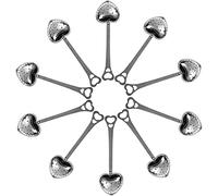 Tea Infuser Stainless Steel Long Grip Spoon Loose Tea Leaf Filter Heart Shaped Mesh Tea Strainer,Great Gift for Tea Lovers (Silver 100 Pcs)