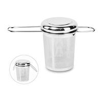 Tea Infuser,Stainless Steel Tea Steeper Fine Mesh Filters, Large Capacity Tea Strainer with Folding Handle and Lid,Hanging On Teapots Mugs Cups to Steep Loose Leaf Tea and Coffee