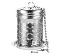 Tea Infuser Stainless Steel Tea Strainers Set Extra Fine Mesh Infuser for Loose Leaf Updated Slim Threaded Lid Black for Loose Leaf Tea