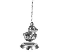 Tea Infuser - Stylish Duck Design in Shiny Silver for a F & Eleg Experience | Loose leaf strainer, shiny silver finish, for tea coffee and soup seasoning, kitchen office tea house use