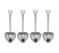 Tea Infusers TAODAN 4pcs Tea Strainers for Loose Tea Stainless Steel Heart Shaped Tea Filter Tea Strainer Spoon