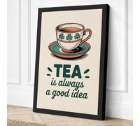 Tea is Always a Good Idea Canvas Wall Art Print 18x12 Inch (46 x 30 cm)