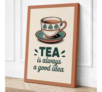 Tea is Always a Good Idea Canvas Wall Art Print 24x16 Inch
