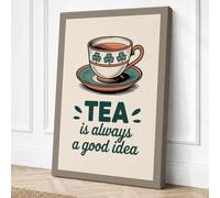 Tea is Always a Good Idea Canvas Wall Art Print 24x16 Inch (61 x 41 cm)