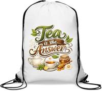 Tea Is The Perfect Solution Gym Sack Casual Drawstring Bag White
