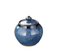 Tea Jar Retro Ceramic Cookie Jar Storage Jars Small Jars With Lids Tea Tins Cans Canister Caddy(Blue)
