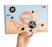 Tea Joy Classic & Brown Sugar Bubble Tea Home Kit - Makes 4 Drinks - Instant Tapioca Pearls + Brown Sugar & Classic Tea Powders - Easy & Fun - Just Add Milk & Ice - Vegan-Friendly