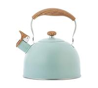 Tea Kettle, 2.5 Liter Tea Pot Whistling Water Kettle, Food Grade Stainless Steel Teapot for Stovetops Gas Electric Induction with Wood Pattern & Cool Grip Ergonomic Handle Loud (Multicolor)