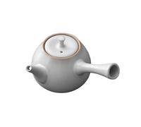 Tea Kettle 200ml White Coarse Pottery Teapot Side Handle Pot Tea Making Kettle with Ball Hole Filter Chinese Tea Set Accessories Ceramic Tea Infuser