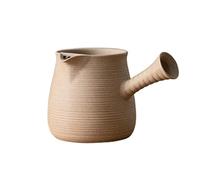 Tea Kettle Beige Big Full One Person Drinking Teapot Pottery Pot Charcoal Fire Small Tea with Handle to Cook Tea Tea Set Small Tea Pot(A-500ml)