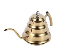 Tea Kettle, Coffee Drip Pot, Home Use for Use on Gas, Electric and Induction Stoves (Gold)