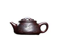 Tea Kettle Creative Hand-Carved Red Sand Dragon and Tiger Leaping Stone Scoop Teapot for Home Use Ceramic Tea Infuser