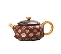 Tea Kettle Described Gold Zisha Pot Pure Handmade Brewing Teapot Single Ceramic Kung Fu Tea Set Household Small Zhongde Pot Tea Brewer Ceramic Tea Infuser