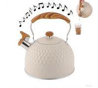Tea Kettle for Stove Top, Stove Top Whistling Kettle, 2.5L Stainless Steel Kitchen Teapot with Wood Grain Handle, Fast Boil, Whistling Water Kettle for Induction, Cooker, Gas Hobs, Electric Hobs