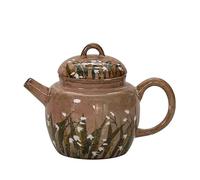 Tea Kettle Hand-Painted Lily of The Valley Teapot Ceramic One-Person Chinese Retro Single Pot Household Kung Fu Tea Set Small Capacity Teapot Ceramic Tea Infuser