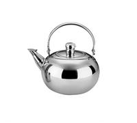 Tea Kettle - Stainless Steel Kettle | Lightweight Teapot | Liquid Heating Container | Portable Modern Tea Boiler | Drink Pot | Water Heating Vessel for Hiking Picnic Travel, Silver
