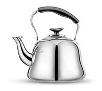 Tea Kettle Stovetop Whistling Teakettle Classic Teapot Stainless Steel Tea Pots for Stove Top with Thin Fast Heating Base, Mirror Finish, 2 liters