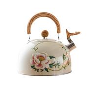 Tea Kettle with Floral Pattern, Vintage Teapot for Brewing Water on the Stove with Handle and Kitchen Decor, Kitchen Kettle, 3 Litre Teapot with Floral Pattern and Handle, Housewarming for Holy