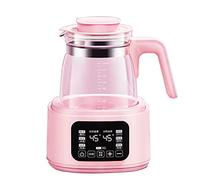 Tea Kettles Flask 1.3L Glass Kettle, 72H Glass Kettle with Heat Preservation Function, 360° Chassis Heating Fast Water Heater, Led Temperature Prompt and Touch Screen Control/pink