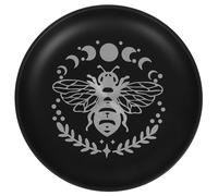 Tea Light Candle Holder Altar Tray, Stainless Steel round Black | Decorative Candle Holder Plate, Smooth Polished Finish, Holds Melted Wax, for Crystals and Ceremonial Use