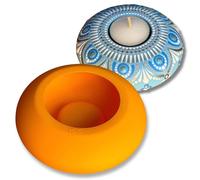 Tea Light Candle Holder Silicone Mold - by Happy Dotting Company - Round Shape - Tealight Candle Molds for Cement Casting - DIY & Creative Projects - Dotting and Mandala Art