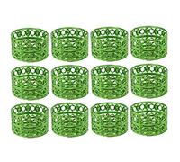 Tea Light Candle Holders Set of 12 Circle Metal Mesh Tealight Home Wedding Decor (12PC, Green)