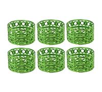 Tea Light Candle Holders Set of 6 Circle Metal Mesh Tealight Home Wedding Decor (6PC, Green)
